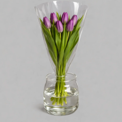 Букет из 7 сиреневых тюльпанов