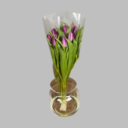 Букет из 15 сиреневых тюльпанов