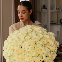 Букет  101 роза Аваланш 