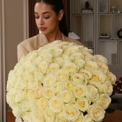 Букет  101 роза Аваланш 