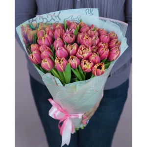 Букет из премиального тюльпана COLUMBUS в дизайнерской упаковке