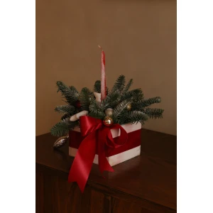 Новогодняя композиция в ящике  