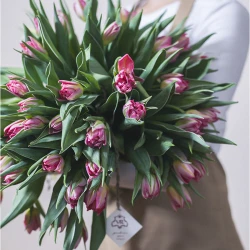 Букет розовых пионовидных тюльпанов